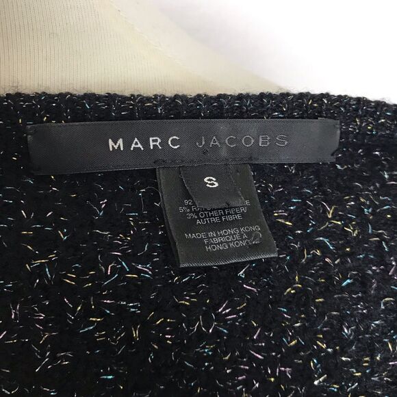 Marc Jacobs Crop Cardigan Sweater Multicolor Metallic Threads - Picture 10 of 10